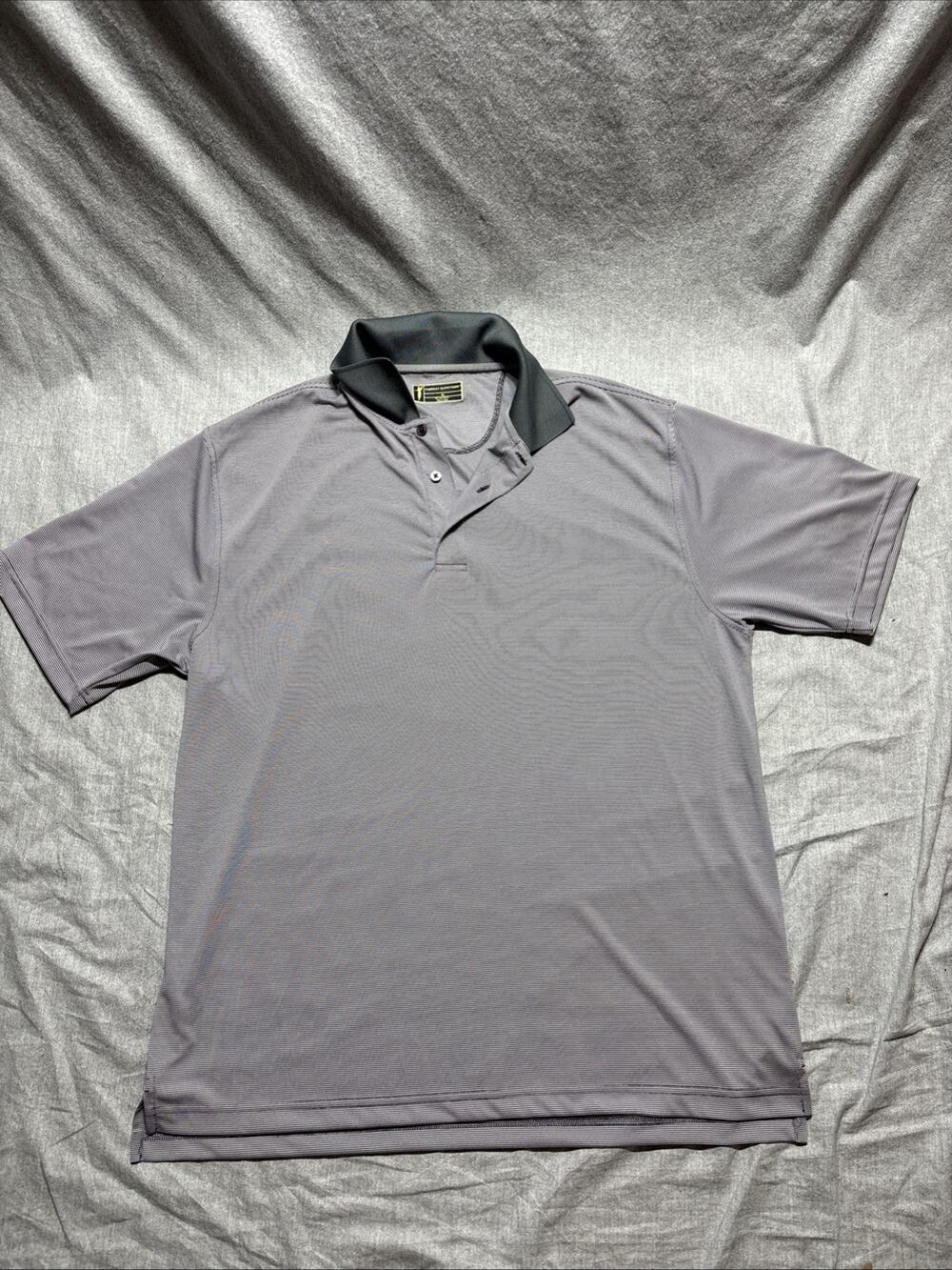 Fairway Outfitters Golf Polo Gray Stripe polyester Size X-Large, made in India